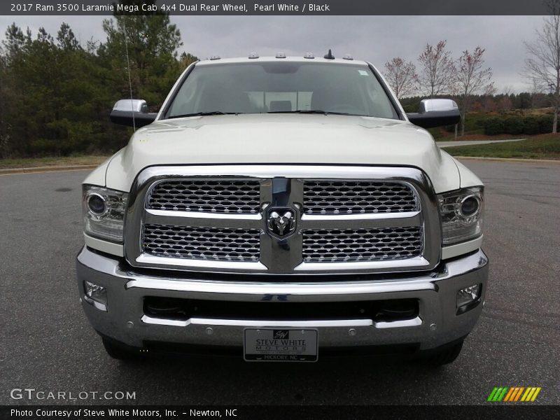 Pearl White / Black 2017 Ram 3500 Laramie Mega Cab 4x4 Dual Rear Wheel