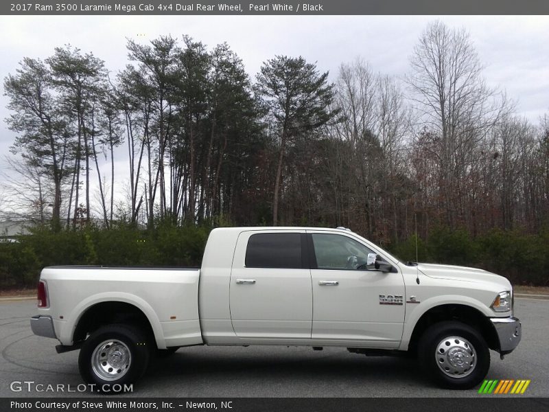 Pearl White / Black 2017 Ram 3500 Laramie Mega Cab 4x4 Dual Rear Wheel