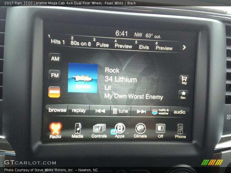 Pearl White / Black 2017 Ram 3500 Laramie Mega Cab 4x4 Dual Rear Wheel