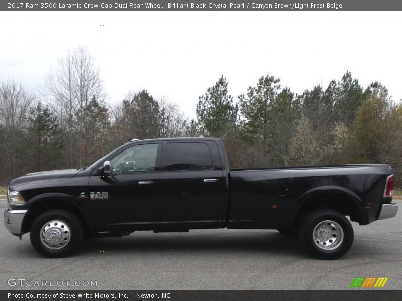 Brilliant Black Crystal Pearl / Canyon Brown/Light Frost Beige 2017 Ram 3500 Laramie Crew Cab Dual Rear Wheel
