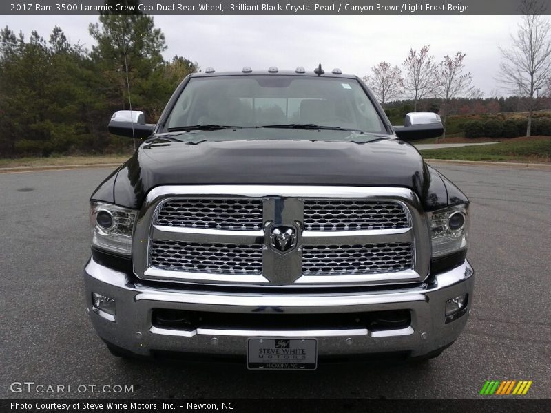 Brilliant Black Crystal Pearl / Canyon Brown/Light Frost Beige 2017 Ram 3500 Laramie Crew Cab Dual Rear Wheel
