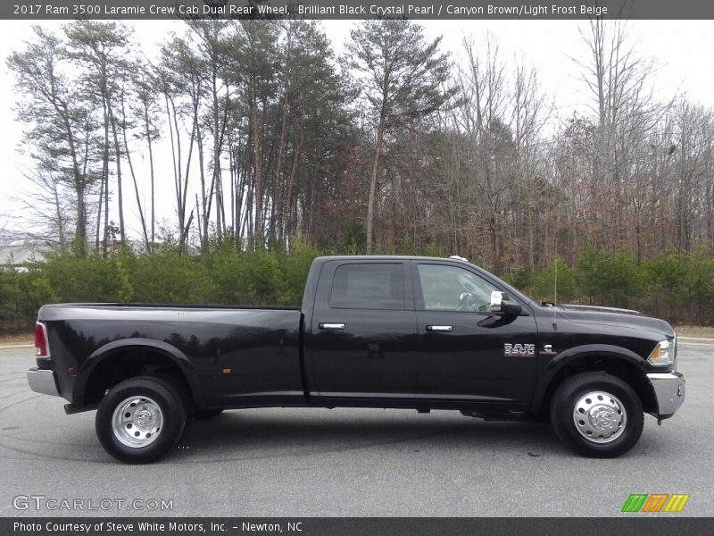 Brilliant Black Crystal Pearl / Canyon Brown/Light Frost Beige 2017 Ram 3500 Laramie Crew Cab Dual Rear Wheel