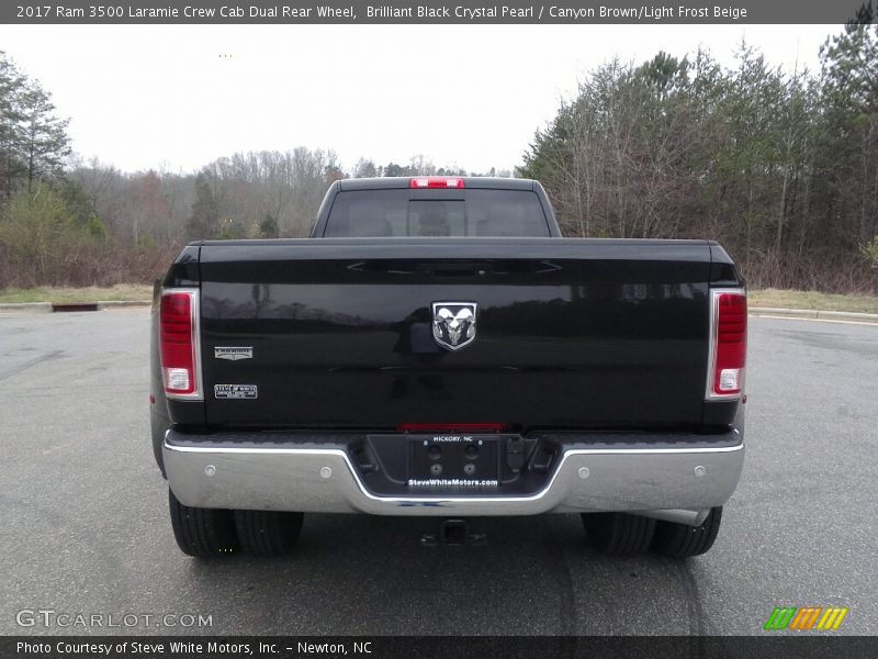 Brilliant Black Crystal Pearl / Canyon Brown/Light Frost Beige 2017 Ram 3500 Laramie Crew Cab Dual Rear Wheel