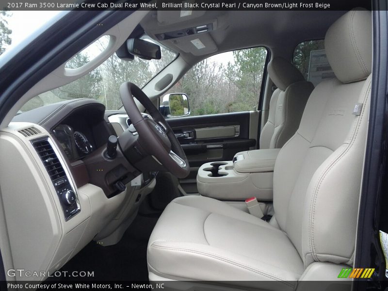 Brilliant Black Crystal Pearl / Canyon Brown/Light Frost Beige 2017 Ram 3500 Laramie Crew Cab Dual Rear Wheel