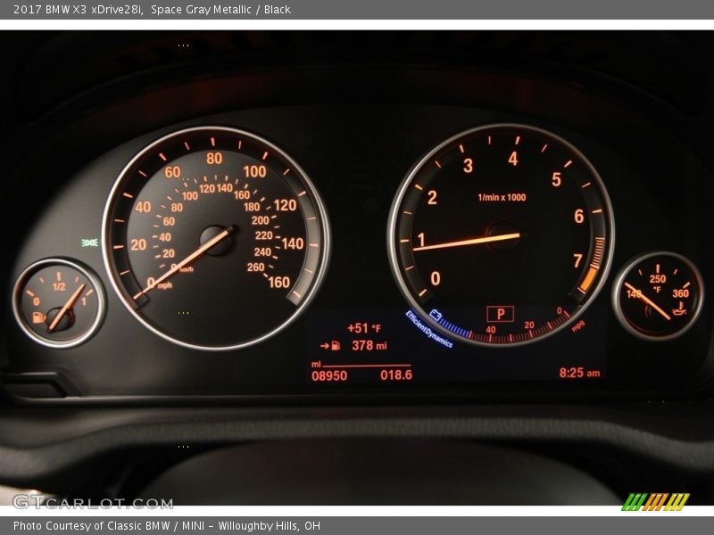 Space Gray Metallic / Black 2017 BMW X3 xDrive28i
