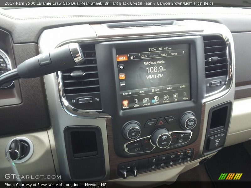Brilliant Black Crystal Pearl / Canyon Brown/Light Frost Beige 2017 Ram 3500 Laramie Crew Cab Dual Rear Wheel