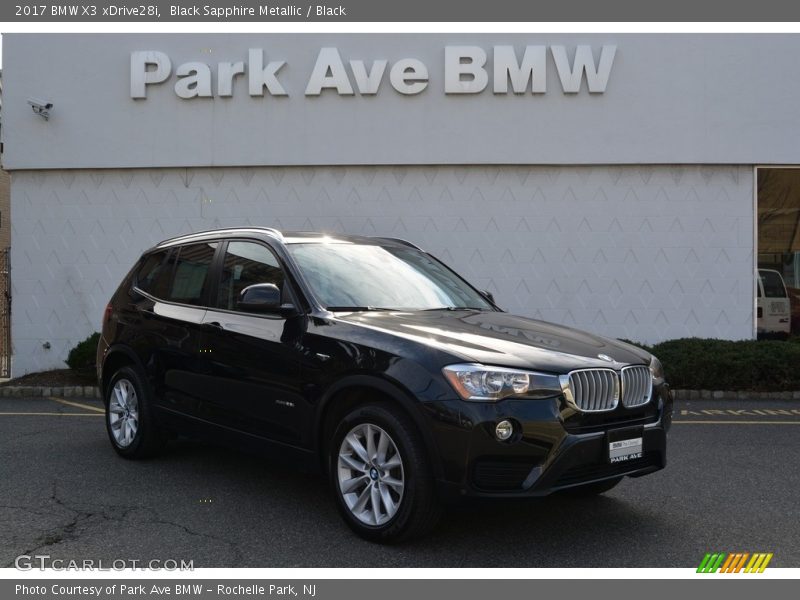 Black Sapphire Metallic / Black 2017 BMW X3 xDrive28i