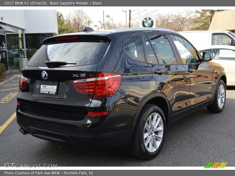 Black Sapphire Metallic / Black 2017 BMW X3 xDrive28i
