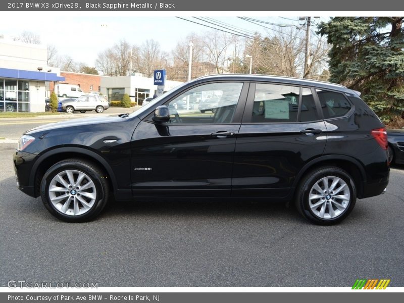 Black Sapphire Metallic / Black 2017 BMW X3 xDrive28i