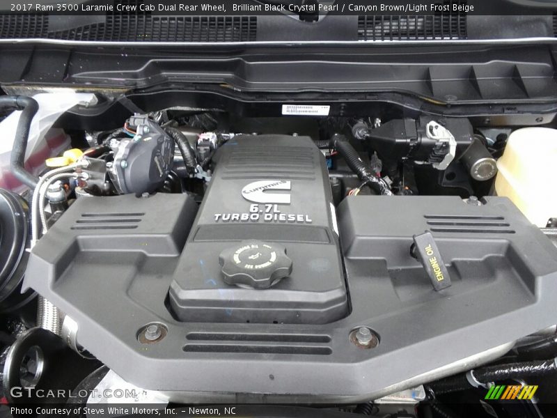 Brilliant Black Crystal Pearl / Canyon Brown/Light Frost Beige 2017 Ram 3500 Laramie Crew Cab Dual Rear Wheel