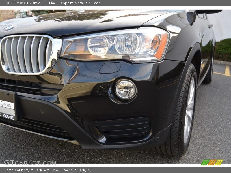 Black Sapphire Metallic / Black 2017 BMW X3 xDrive28i