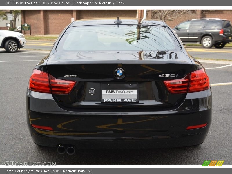 Black Sapphire Metallic / Black 2017 BMW 4 Series 430i xDrive Coupe