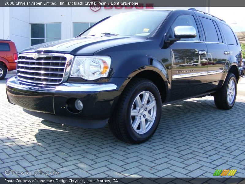 Brilliant Black Crystal Pearl / Light Graystone 2008 Chrysler Aspen Limited