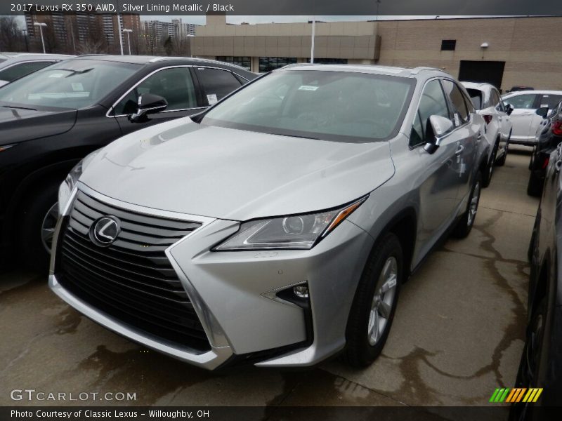 Silver Lining Metallic / Black 2017 Lexus RX 350 AWD