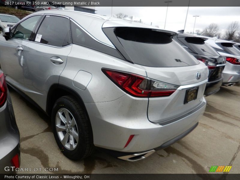 Silver Lining Metallic / Black 2017 Lexus RX 350 AWD