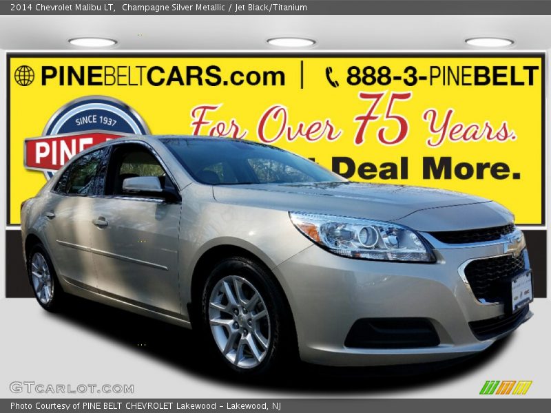 Champagne Silver Metallic / Jet Black/Titanium 2014 Chevrolet Malibu LT