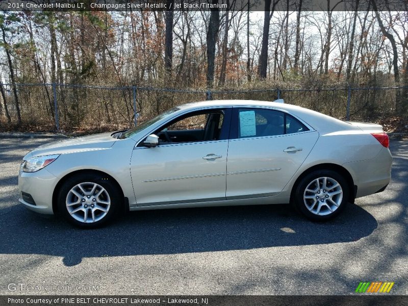 Champagne Silver Metallic / Jet Black/Titanium 2014 Chevrolet Malibu LT