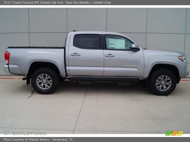 Silver Sky Metallic / Cement Gray 2017 Toyota Tacoma SR5 Double Cab 4x4