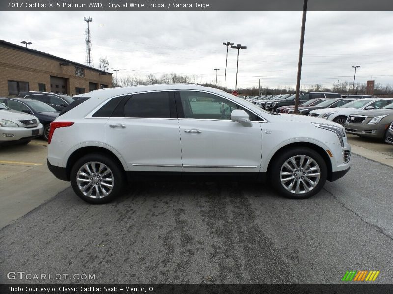 Crystal White Tricoat / Sahara Beige 2017 Cadillac XT5 Platinum AWD