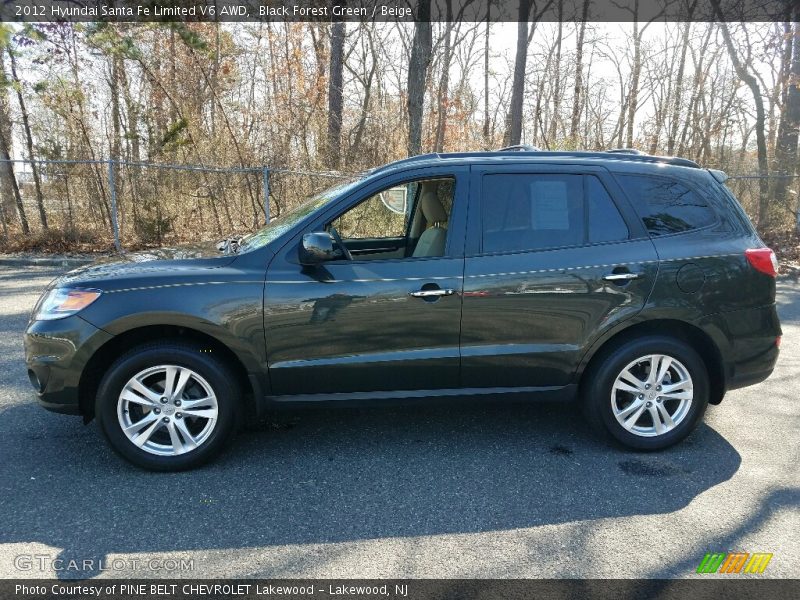 Black Forest Green / Beige 2012 Hyundai Santa Fe Limited V6 AWD