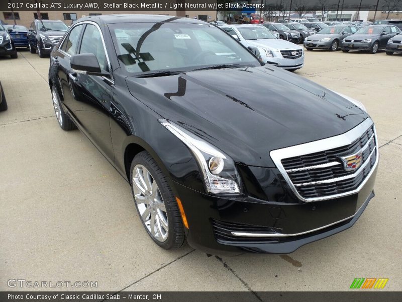 Stellar Black Metallic / Light Neutral w/Jet Black Accents 2017 Cadillac ATS Luxury AWD