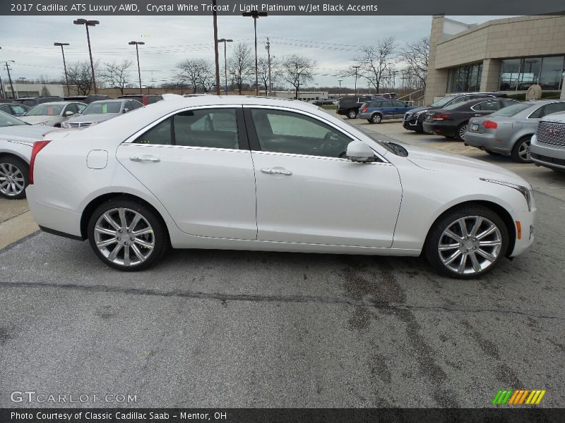 Crystal White Tricoat / Light Platinum w/Jet Black Accents 2017 Cadillac ATS Luxury AWD