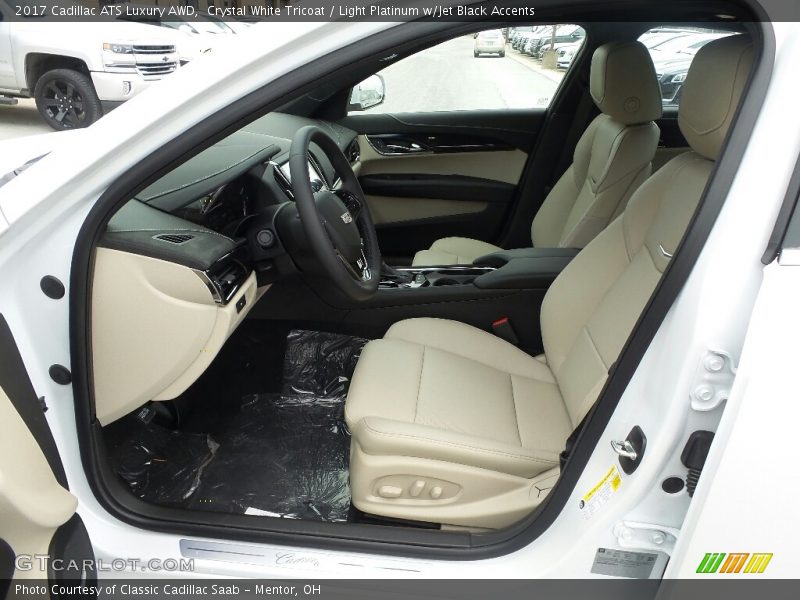 Crystal White Tricoat / Light Platinum w/Jet Black Accents 2017 Cadillac ATS Luxury AWD