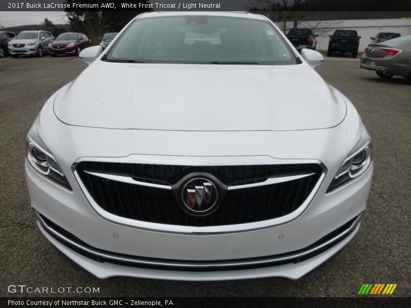 White Frost Tricoat / Light Neutral 2017 Buick LaCrosse Premium AWD