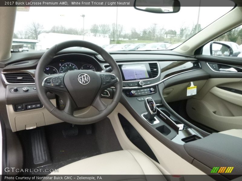 White Frost Tricoat / Light Neutral 2017 Buick LaCrosse Premium AWD