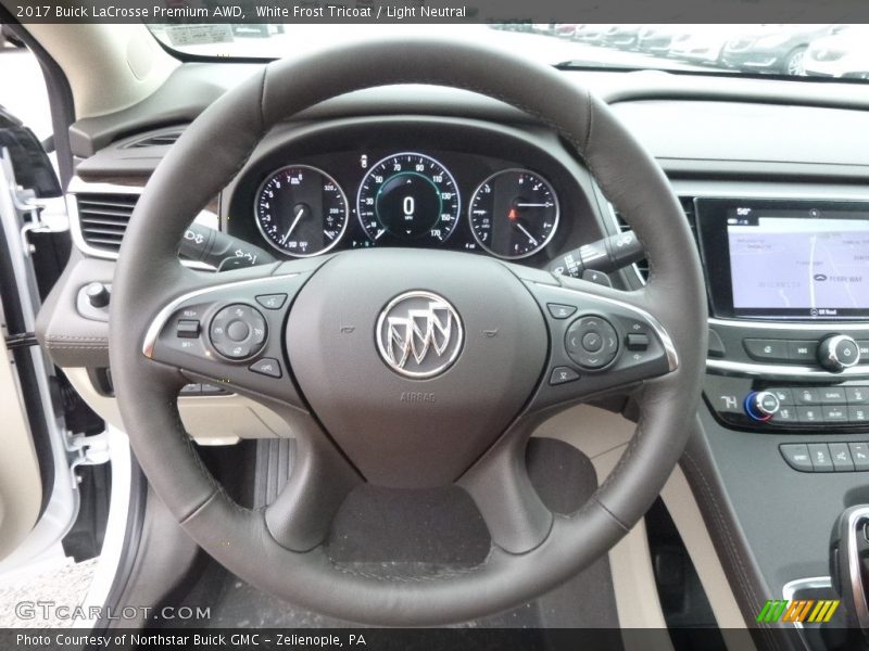 White Frost Tricoat / Light Neutral 2017 Buick LaCrosse Premium AWD