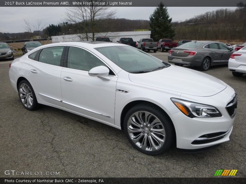 White Frost Tricoat / Light Neutral 2017 Buick LaCrosse Premium AWD