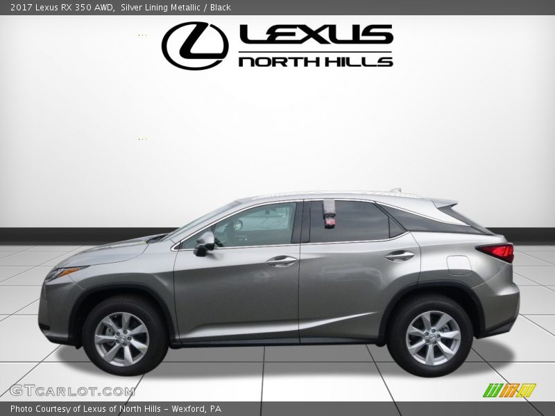 Silver Lining Metallic / Black 2017 Lexus RX 350 AWD
