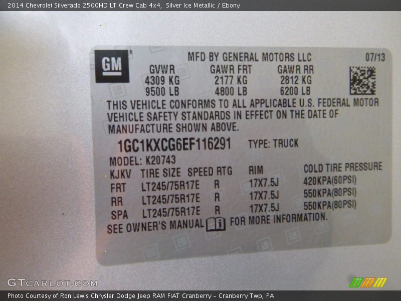 Silver Ice Metallic / Ebony 2014 Chevrolet Silverado 2500HD LT Crew Cab 4x4