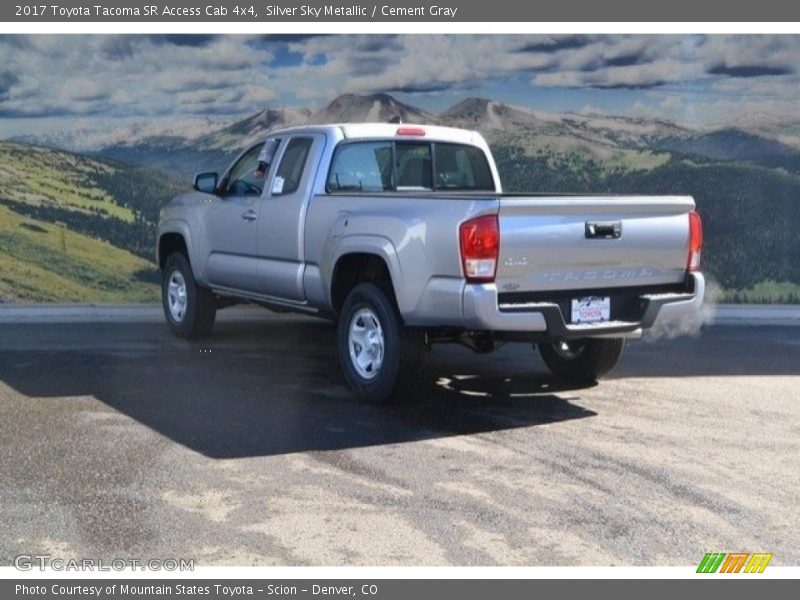 Silver Sky Metallic / Cement Gray 2017 Toyota Tacoma SR Access Cab 4x4