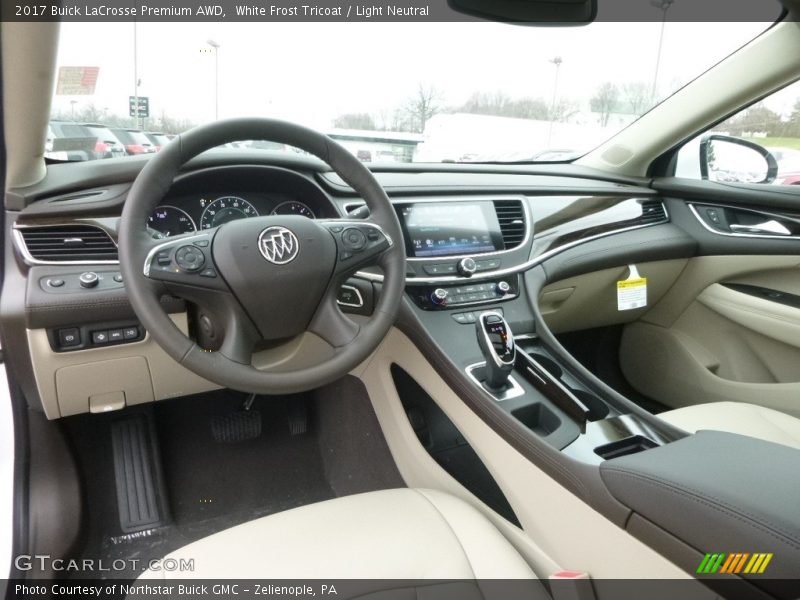 White Frost Tricoat / Light Neutral 2017 Buick LaCrosse Premium AWD