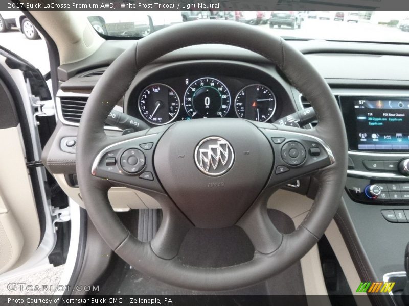 White Frost Tricoat / Light Neutral 2017 Buick LaCrosse Premium AWD