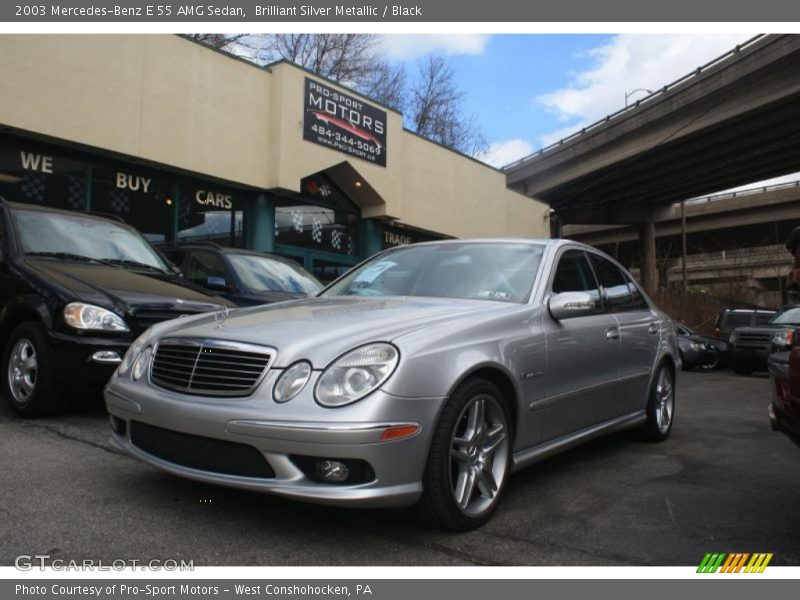 Brilliant Silver Metallic / Black 2003 Mercedes-Benz E 55 AMG Sedan