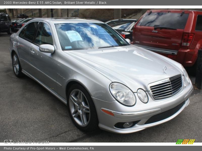 Brilliant Silver Metallic / Black 2003 Mercedes-Benz E 55 AMG Sedan
