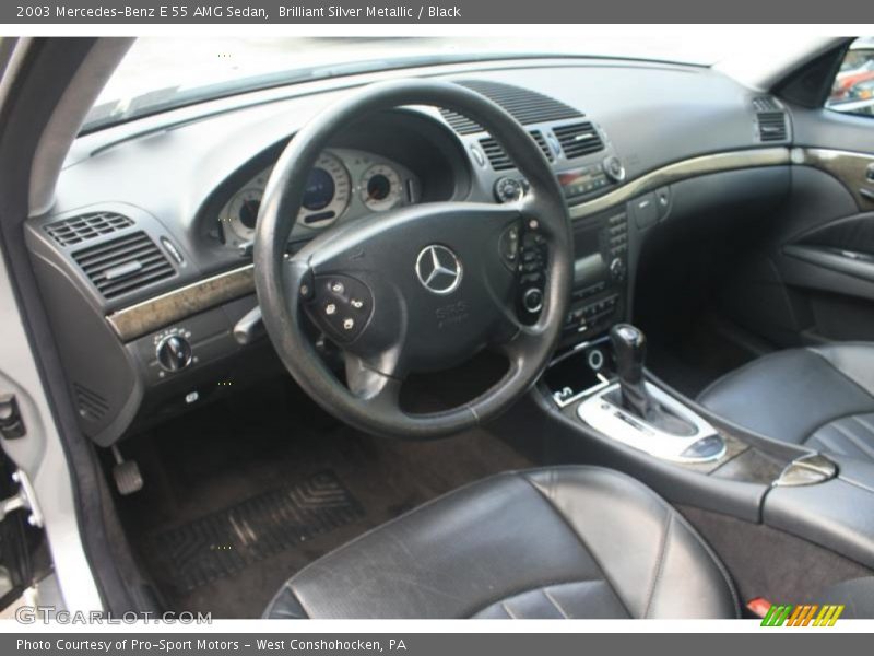 Brilliant Silver Metallic / Black 2003 Mercedes-Benz E 55 AMG Sedan