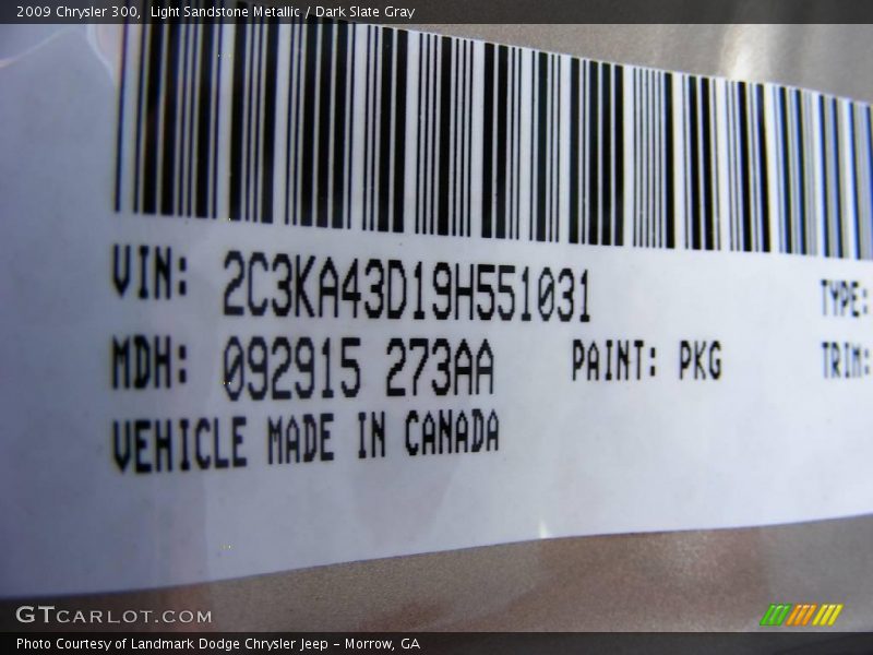 Light Sandstone Metallic / Dark Slate Gray 2009 Chrysler 300