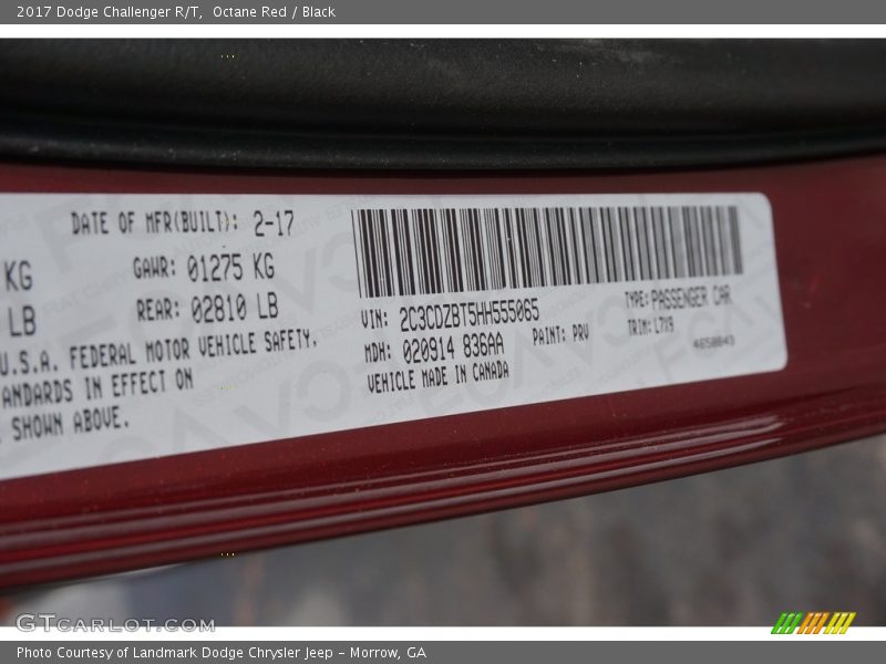 Octane Red / Black 2017 Dodge Challenger R/T