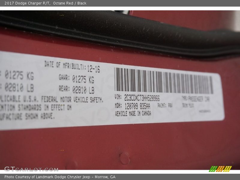 Octane Red / Black 2017 Dodge Charger R/T