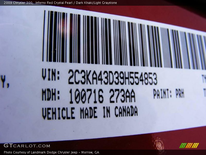 Inferno Red Crystal Pearl / Dark Khaki/Light Graystone 2009 Chrysler 300