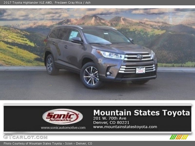 Predawn Gray Mica / Ash 2017 Toyota Highlander XLE AWD