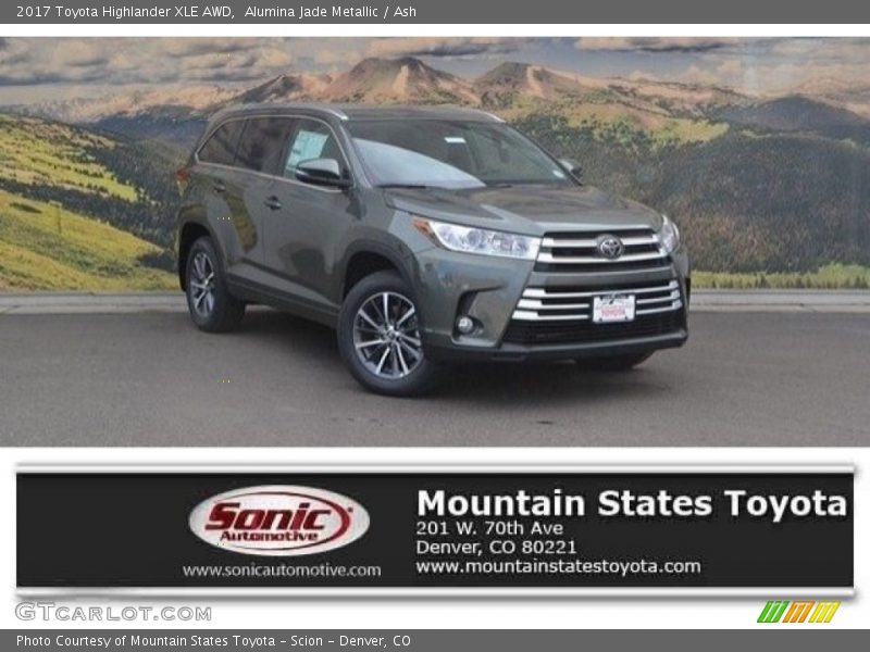 Alumina Jade Metallic / Ash 2017 Toyota Highlander XLE AWD