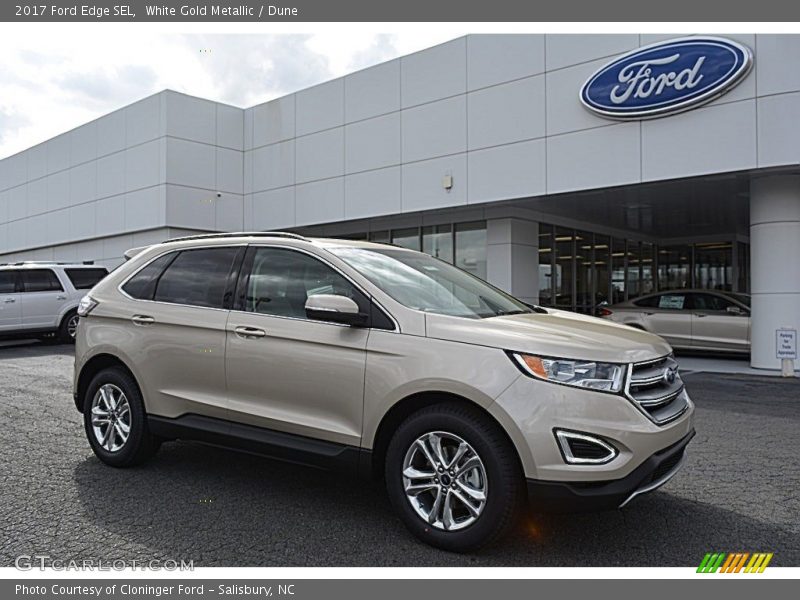White Gold Metallic / Dune 2017 Ford Edge SEL