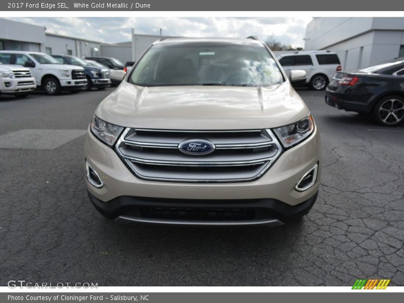 White Gold Metallic / Dune 2017 Ford Edge SEL