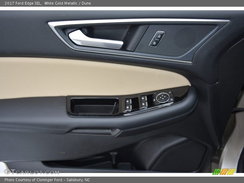 White Gold Metallic / Dune 2017 Ford Edge SEL