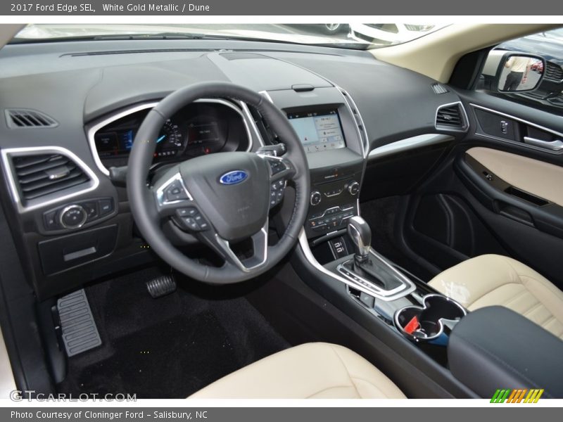 White Gold Metallic / Dune 2017 Ford Edge SEL