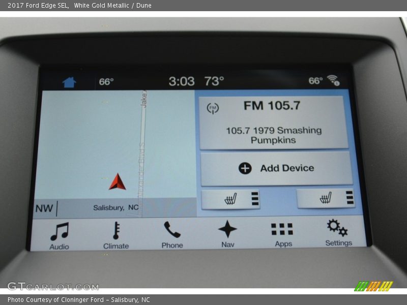 White Gold Metallic / Dune 2017 Ford Edge SEL